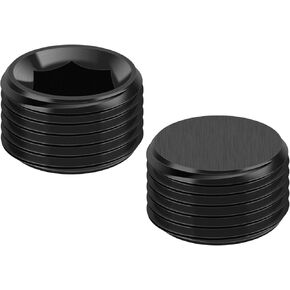 2PCS 3/4 NPT Male Thread Allen Head Hex Socket Pipe Plug Fitting, Black Anodized Aluminum Hard Adapter, Automotive Accessories Suitable for Vehicle Fuel Oil Line End Modification