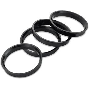 4 PCS Automobile Wheel Hub Centering Ring, Wheel Hub Reducer Shaft Centering Ring, Wheel Hole Centering Gasket, Universal for Most Cars (Black)