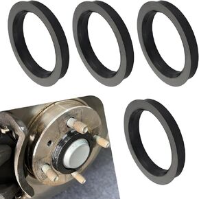 4 PCS Car Hub Center Ring, 2.87" OD 2.36" ID Waterproof Stretch-Resistant Vehicle Hub Reducing Ring Shaft Center Reducing Ring Sealing Ring Accessories, for Most Small Passenger Cars (Black)
