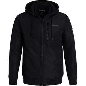 Hurley Men's Bomber Jacket - Cozy Skyler Sherpa Lined Full Zip Up Hoodie Jacket for Men - Casual Men's Jacket (S-XL) in Kuwait