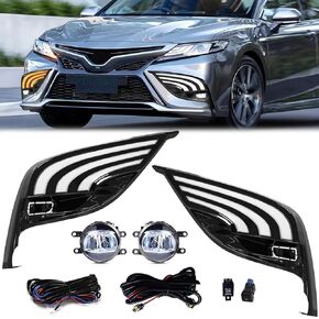 Daytime Running Light For Toyota Camry 2021 2022 2023 Fog Lamp Tri-Colors DRL With LED Lamp Blub For Camry SE XSE Replacement LED Front Fog Light