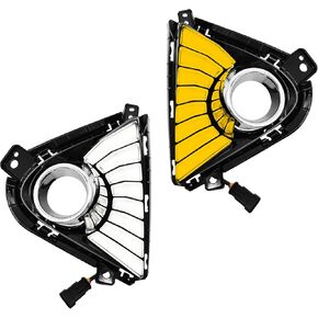 LED Daytime Running Light for Hyundai Accent 2020 2021 2022 2023, A Pair of DRL Assembly with Amber Turn Signal Light Cover Bezels