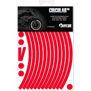 VFLUO - Motorcycle Reflective Wheel Stripes kit, 1 Wheel Rim Stickers Pack, 3M Technology™ - High lateral Visibility, Discreet and Design, Easy Installation