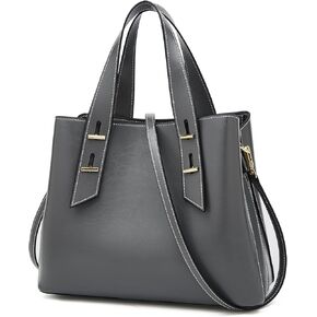 FOXLOVER Crossbody Bags for Women Medium Size Top Handle Purses Oil-Waxed Leather Satchel Handbag Magnetic Zipper