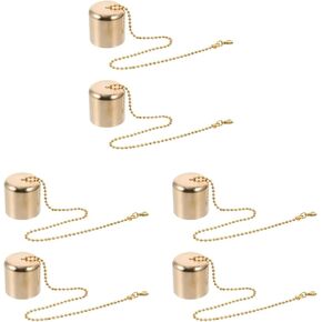 VOSAREA 6pcs Brass Lampshade Candle Care Tool Tiki Torch Caps Fire Extinguisher Cutter Candle Wick Cover Multi-use Snuffer Covers Stickers Chain Heater Rust Lamp Shade Candle Put Out Tool
