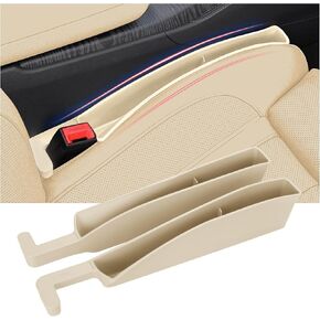 Pair of Car Seat Gap Filler, Car Console Organizer Storage, Car Seat Accessories with Phone Holder, Gap Filler for Car Fit Car SUV Truck Beige