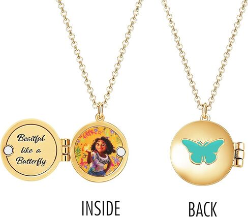 Disney Encanto Necklace- Encanto Butterly Locket Necklace 16" + 3" Necklace in Saudi Arabia