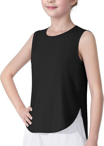 HASMES Girls Tank Tops Quick Dry Athletic Top Cute Sleeveless Shirts Dance Yoga Workout Tops in Saudi Arabia