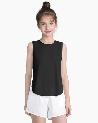 HASMES Girls Tank Tops Quick Dry Athletic Top Cute Sleeveless Shirts Dance Yoga Workout Tops in Saudi Arabia