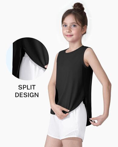 HASMES Girls Tank Tops Quick Dry Athletic Top Cute Sleeveless Shirts Dance Yoga Workout Tops in Saudi Arabia