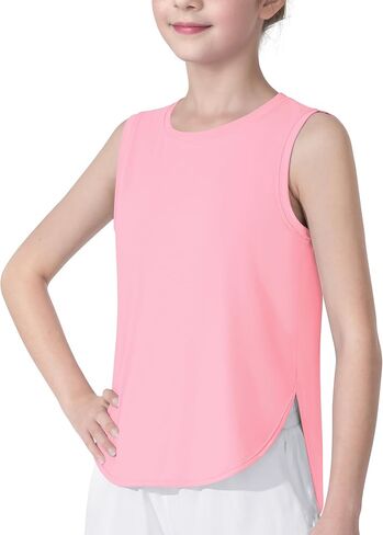HASMES Girls Tank Tops Quick Dry Athletic Top Cute Sleeveless Shirts Dance Yoga Workout Tops in Saudi Arabia