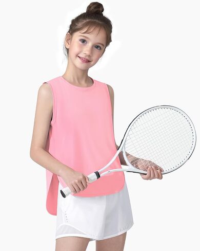 HASMES Girls Tank Tops Quick Dry Athletic Top Cute Sleeveless Shirts Dance Yoga Workout Tops in Saudi Arabia