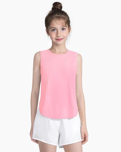 HASMES Girls Tank Tops Quick Dry Athletic Top Cute Sleeveless Shirts Dance Yoga Workout Tops in Saudi Arabia