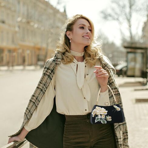 Clutch Purse for Women Evening Bags Handbags for Wedding Floral Embroidery Shoulder Bag Party Prom in Saudi Arabia