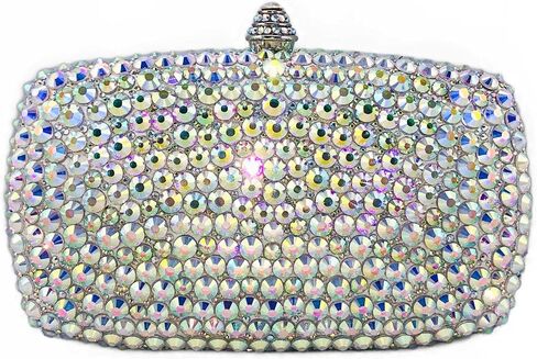 Boutique De FGG Crystal Clutch Purse with Spikes Women Party Clutch Bag Rhinestone Evening Handbags Wedding Prom Clutch,Mini in Kuwait
