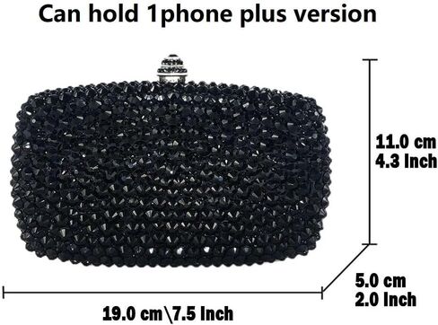Boutique De FGG Crystal Clutch Purse with Spikes Women Party Clutch Bag Rhinestone Evening Handbags Wedding Prom Clutch,Mini in Kuwait