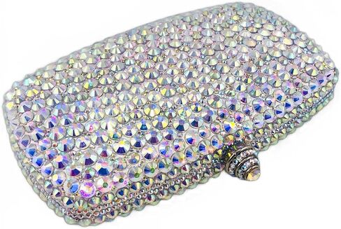 Boutique De FGG Crystal Clutch Purse with Spikes Women Party Clutch Bag Rhinestone Evening Handbags Wedding Prom Clutch,Mini in Kuwait