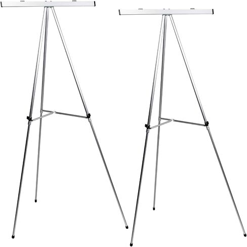 Excello Global Products Aluminum Flip-Chart Presentation Easel Stand: 2-Pack with Telescoping Legs, 70 Inches (Black) in Kuwait