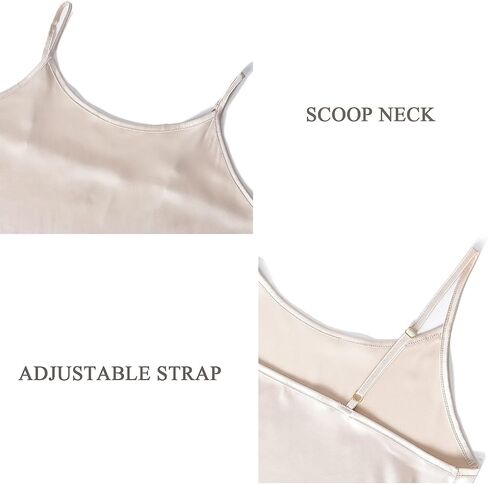 Miqieer Women's Long Silky Tank Top Adjustable Spaghetti Strap Camisole Slip Dress in Kuwait