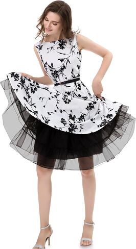Women's 50s Vintage Rockabilly Petticoat 25.5‘’ Length Net Tulle Underskirt Crinoline Petticoat Half Slip in Kuwait