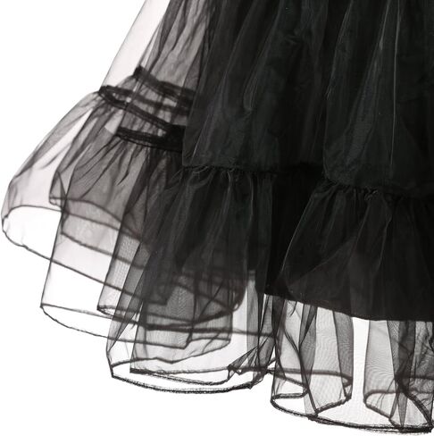 Women's 50s Vintage Rockabilly Petticoat 25.5‘’ Length Net Tulle Underskirt Crinoline Petticoat Half Slip in Kuwait