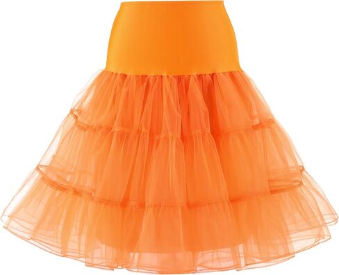 Women's 50s Vintage Rockabilly Petticoat 25.5‘’ Length Net Tulle Underskirt Crinoline Petticoat Half Slip in Kuwait