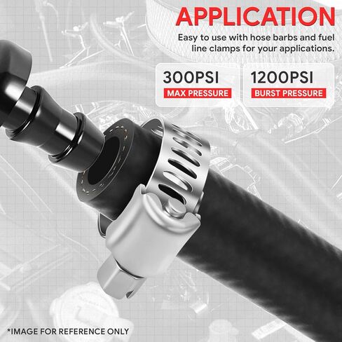 DNA MOTORING 10FT 3AN خرطوم خط الوقود بقفل دفع NBR مطاط، 3/16 بوصة معرف 10 أقدام/3 متر ضغط 300 رطل لكل بوصة مربعة، لمحركات أنظمة وقود السيارات، NBR-05-10FT in Kuwait