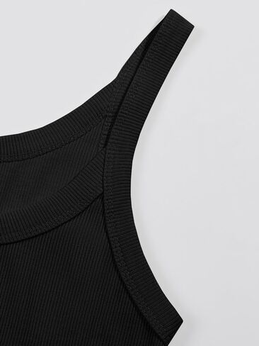 Ivay Womens Scoop Neck Ribbed Knit Tank Top Sleeveless Cotton Wife Beater Camisole Shirts in Saudi Arabia