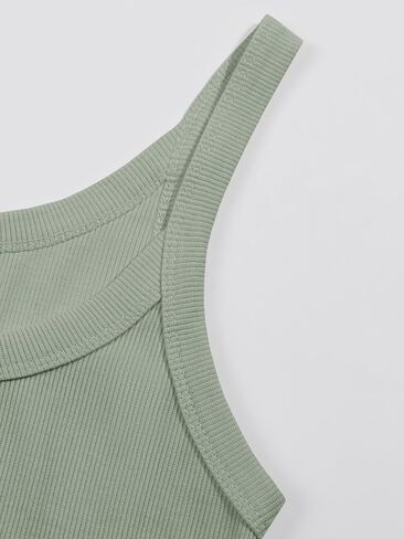 Ivay Womens Scoop Neck Ribbed Knit Tank Top Sleeveless Cotton Wife Beater Camisole Shirts in Saudi Arabia