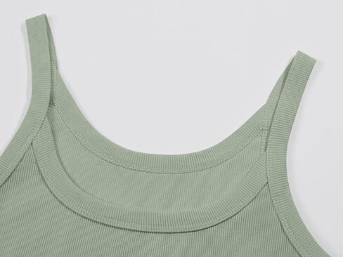Ivay Womens Scoop Neck Ribbed Knit Tank Top Sleeveless Cotton Wife Beater Camisole Shirts in Saudi Arabia
