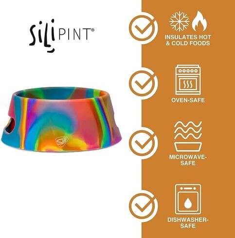 Silipint: Aqua-Fur Silicone Dog Bowl: Arctic Sky - 18oz Colapsible/Foldable, Lightweight, Feed & Water Dish, Pet Travel in Saudi Arabia