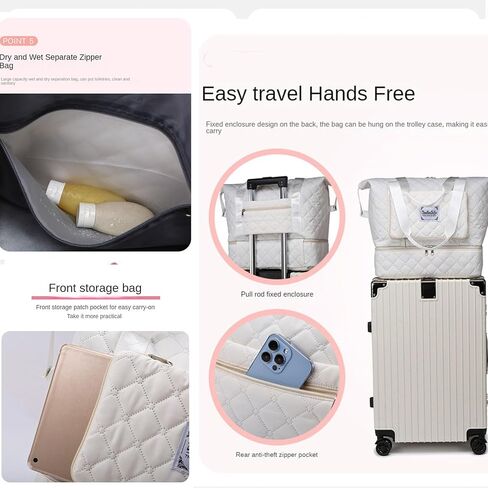 Large Tote Bag for Women, Lightweight Travel Tote Handbags, Puffer Tote Bag with Zipper, Yoga Bags Quilted Work Bag in Saudi Arabia