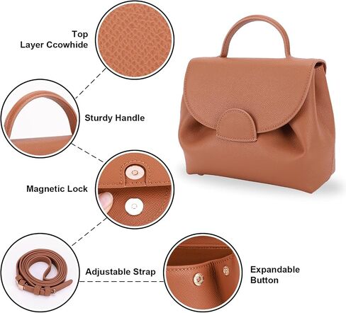 Designer Tote Bags for Women, Luxury Genuine Leather Crossbody Bag Trendy Purse Top Layer Cowhide Bag Women Shoulder Handbags in Saudi Arabia