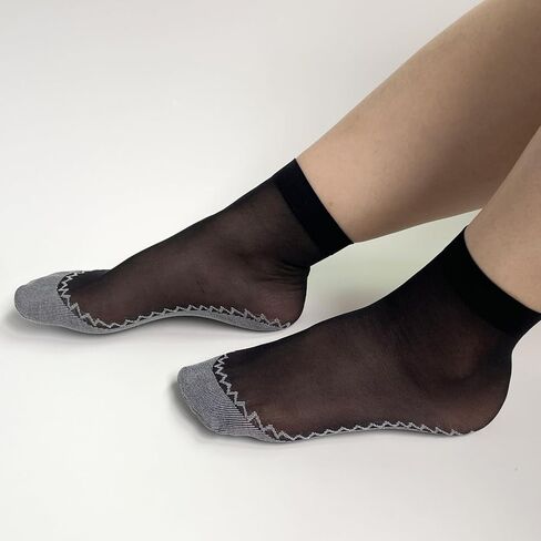 12 Pairs Nylon Socks for Women Sheer Ankle Socks w/Reinforced Bottom and Toe by Daisy&Dino in Saudi Arabia
