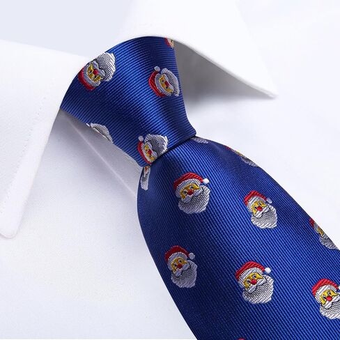 DiBanGu Men's Christmas Tie Silk Woven Jacquard Necktie Set with Pocket Square Cufflinks for Xmas Party Prom in Saudi Arabia