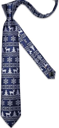 DiBanGu Men's Christmas Tie Silk Woven Jacquard Necktie Set with Pocket Square Cufflinks for Xmas Party Prom in Saudi Arabia