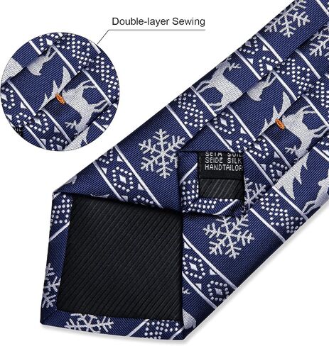 DiBanGu Men's Christmas Tie Silk Woven Jacquard Necktie Set with Pocket Square Cufflinks for Xmas Party Prom in Saudi Arabia