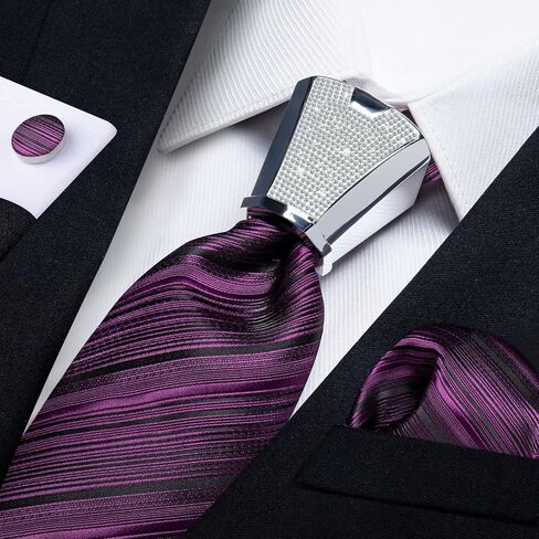 DiBanGu Silk Men's Tie Set Jacquard Woven Ties and Pocket Square Fashion Necktie and Handkerchief Cufflinks Tie Accessories in Kuwait