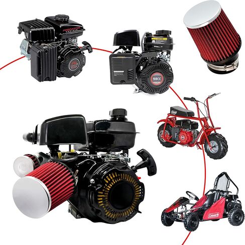 Performance Carburetor Carb Air Filter Adapter Kit for Coleman CT100U CC100X 98cc, Predator 79cc 3HP Engine, Massimo MB100 79cc Mini Bike, SK100 CK100 Go Kart, 154F 3.0 hp Engine Parts, Red in Saudi Arabia