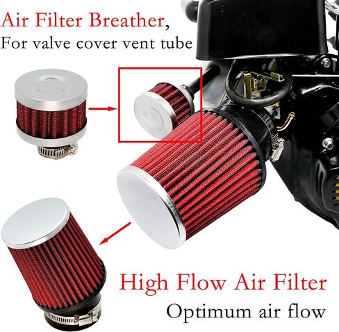 Performance Carburetor Carb Air Filter Adapter Kit for Coleman CT100U CC100X 98cc, Predator 79cc 3HP Engine, Massimo MB100 79cc Mini Bike, SK100 CK100 Go Kart, 154F 3.0 hp Engine Parts, Red in Saudi Arabia