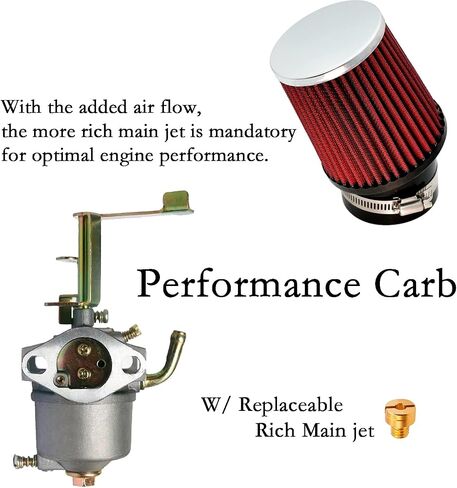 Performance Carburetor Carb Air Filter Adapter Kit for Coleman CT100U CC100X 98cc, Predator 79cc 3HP Engine, Massimo MB100 79cc Mini Bike, SK100 CK100 Go Kart, 154F 3.0 hp Engine Parts, Red in Saudi Arabia