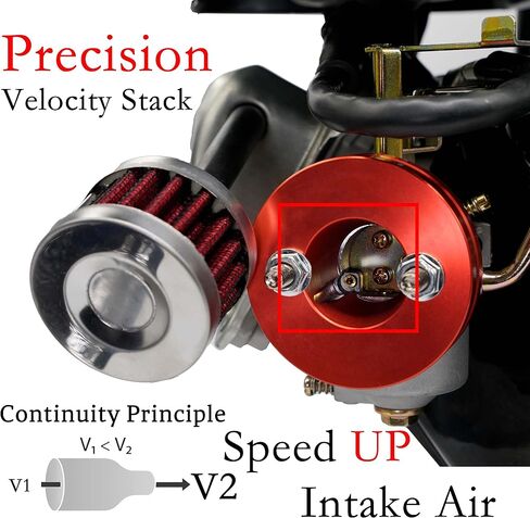 Performance Carburetor Carb Air Filter Adapter Kit for Coleman CT100U CC100X 98cc, Predator 79cc 3HP Engine, Massimo MB100 79cc Mini Bike, SK100 CK100 Go Kart, 154F 3.0 hp Engine Parts, Red in Saudi Arabia