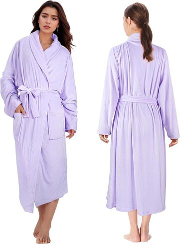 Catalonia Women's Long Bathrobe, Soft Fleece Robe, Comfy Sleepwear Nightgown in Kuwait