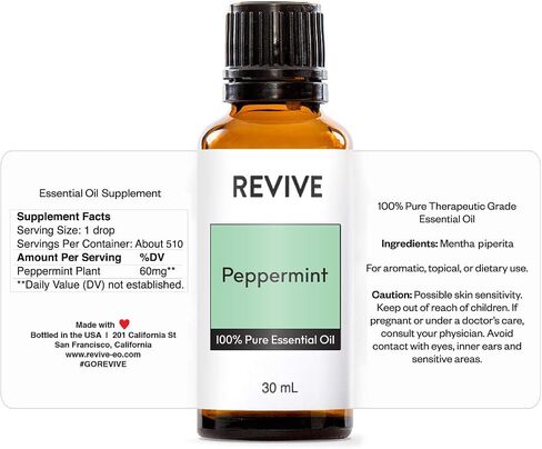Peppermint Essential Oil by Revive Essential Oils - 100% Pure Therapeutic Grade, for Diffuser, Humidifier, Massage, Aromatherapy, Skin & Hair Care in Kuwait