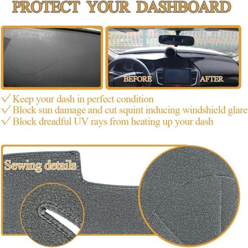 Dash Cover Mat Custom Fit for Chevy Chevrolet Trailblazer/Trailblazer EXT 2002-2009,Dashboard Mat Cap Pad Carpet K187 (Black) in Kuwait