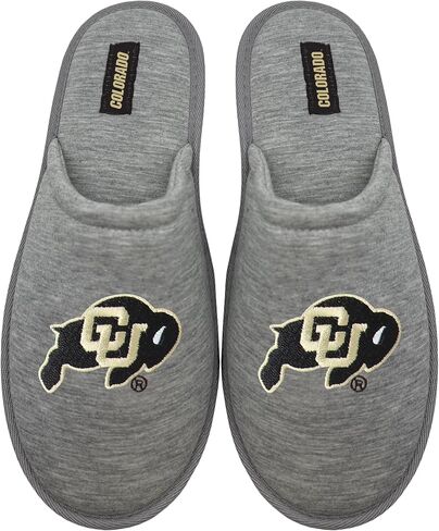 FOCO NCAA MEN'S BIG LOGO HEATHER GRAY SWEATSHIRT SCUFF SLIPPERS NON-SLIP SOLE in Saudi Arabia