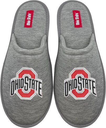 FOCO NCAA MEN'S BIG LOGO HEATHER GRAY SWEATSHIRT SCUFF SLIPPERS NON-SLIP SOLE in Saudi Arabia