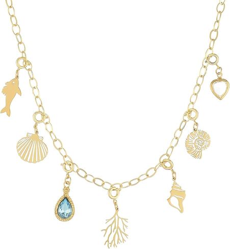 Rambling Rose 14K DIY Necklace,Beach by the Sea Gold Shell Pendant Necklaces Holiday Necklace Fruit Necklace For Women in Saudi Arabia