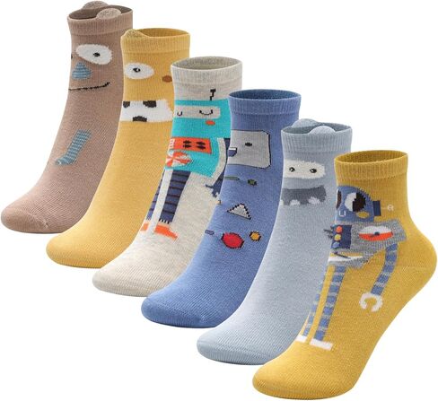 UMELOK Toddler Boys Kids Fun Novelty Design Socks (Pack of 6 Pair) 1-12 Years in Saudi Arabia