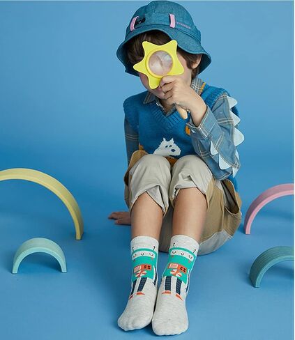 UMELOK Toddler Boys Kids Fun Novelty Design Socks (Pack of 6 Pair) 1-12 Years in Saudi Arabia
